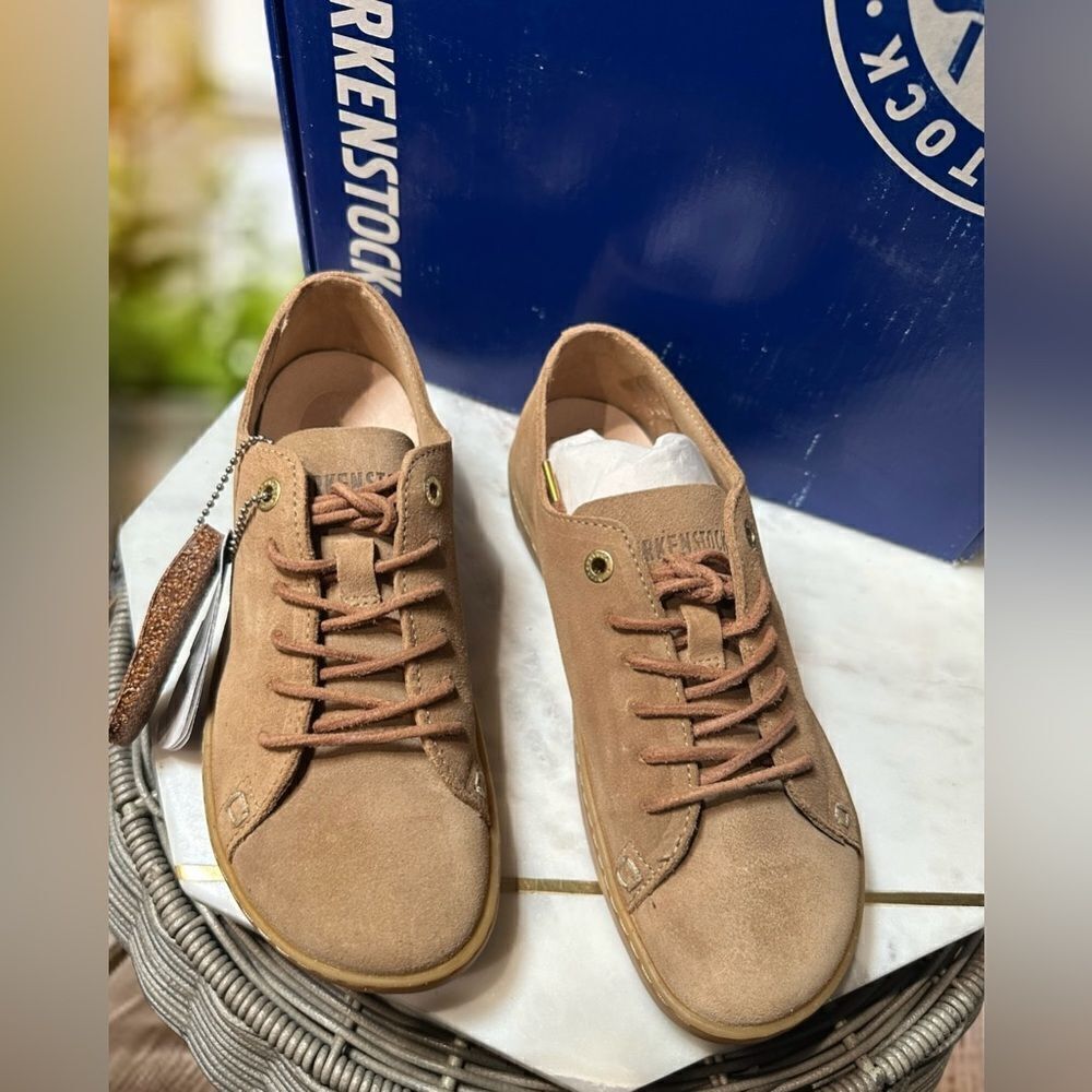 BIRKENSTOCK Arran Leather Lace Up Sneaker Shoes Sand Size 36 - Picture 5 of 14
